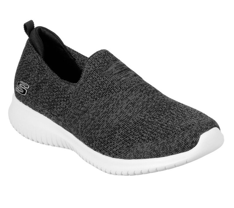 Skechers Dam Svarta/Vita Slip On - Ultra Flex - Harmonious - Sverige (XVODL-9134)